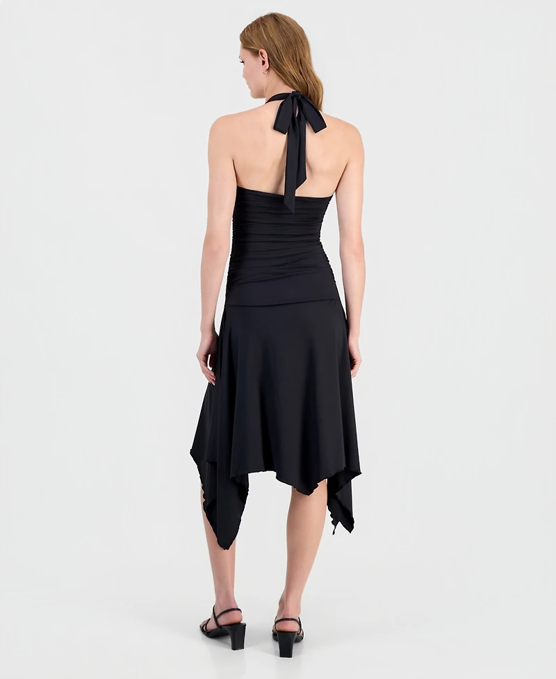 Bar Iii Women's Ruched Halter-Neck Dress, Macy's Exclusive