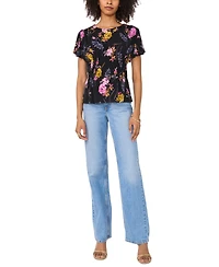 Vince Camuto Women's Short-Sleeve Floral Printed Top