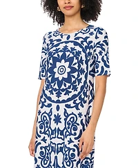 Vince Camuto Women's Crewneck Printed Maxi Dress