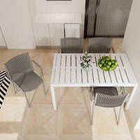 Streamdale Furniture 4pc Warm Stackable Armchair and Modern Table Set