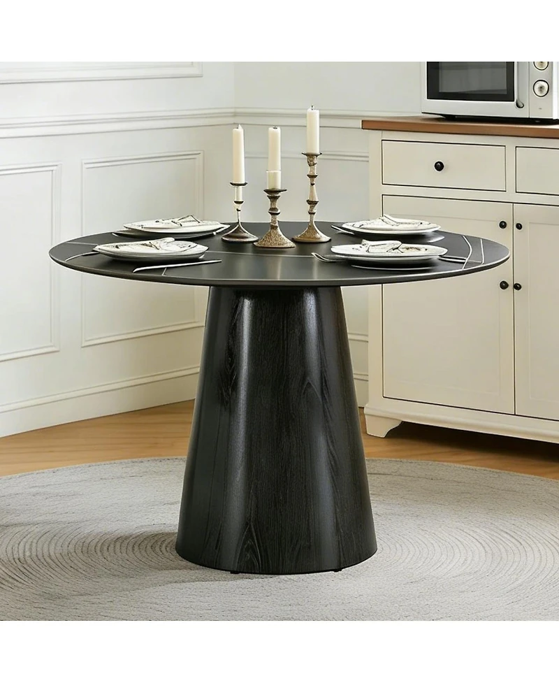 Streamdale Furniture 42-Inch Modern Round Dining Table for 4-6 People
