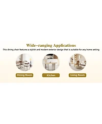 Streamdale Furniture 4-Piece Modern Luxury Brown Quilted Fabric Dining Chairs with Metal Legs