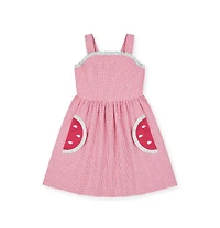 Florence Eiseman Toddler Girls Check Seersucker Dress With Watermelon