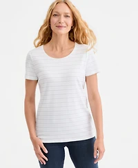 Style & Co Women's Printed Short-Sleeve Scoop-Neck Top, Macy's Exclusive