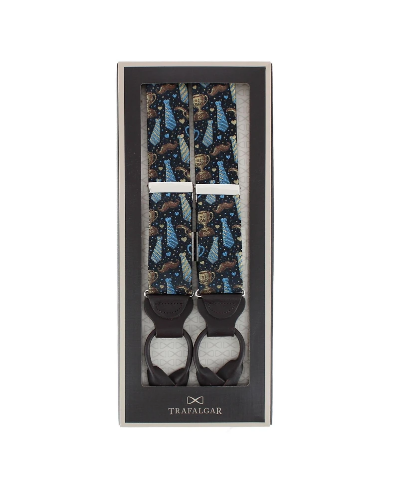 Trafalgar Men's Father Knows Best Silk Button End Suspenders