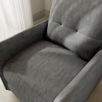 Streamdale Furniture Chenille Fabric Manual Push Back Recliner Chair with Adjustable Footrest
