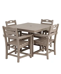 Streamdale Furniture Weathered Wood Hdpe 5-Piece Outdoor Patio Dining Set