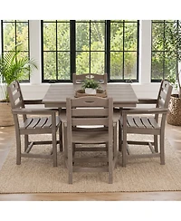 Streamdale Furniture Weathered Wood Hdpe 5-Piece Outdoor Patio Dining Set