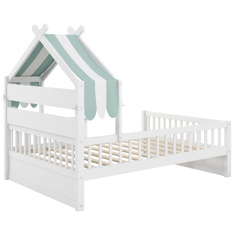 Streamdale Furniture Wooden House Bed with Storage Headboard Shelf