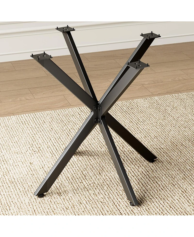 Streamdale Furniture Rustic Square X-Frame Side Table, Industrial Wood Grain End Table