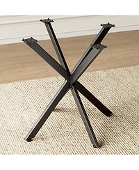 Streamdale Furniture Rustic Square X-Frame Side Table, Industrial Wood Grain End Table