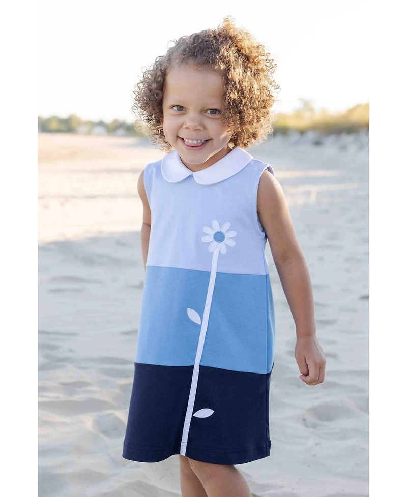Florence Eiseman Little Girl Colorblock Knit Dress With Flower