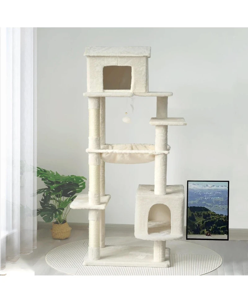 Streamdale Furniture Multi-Level Cat Tree with House, Hammock, and Scratching Posts