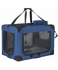 Streamdale Furniture 36'' Portable 3-Door Soft Dog Crate With Mesh Windows And Fleece Mat