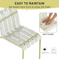 Streamdale Furniture Piece Striped Chair and Folding Table Set - Waterproof Indoor Outdoor Furniture