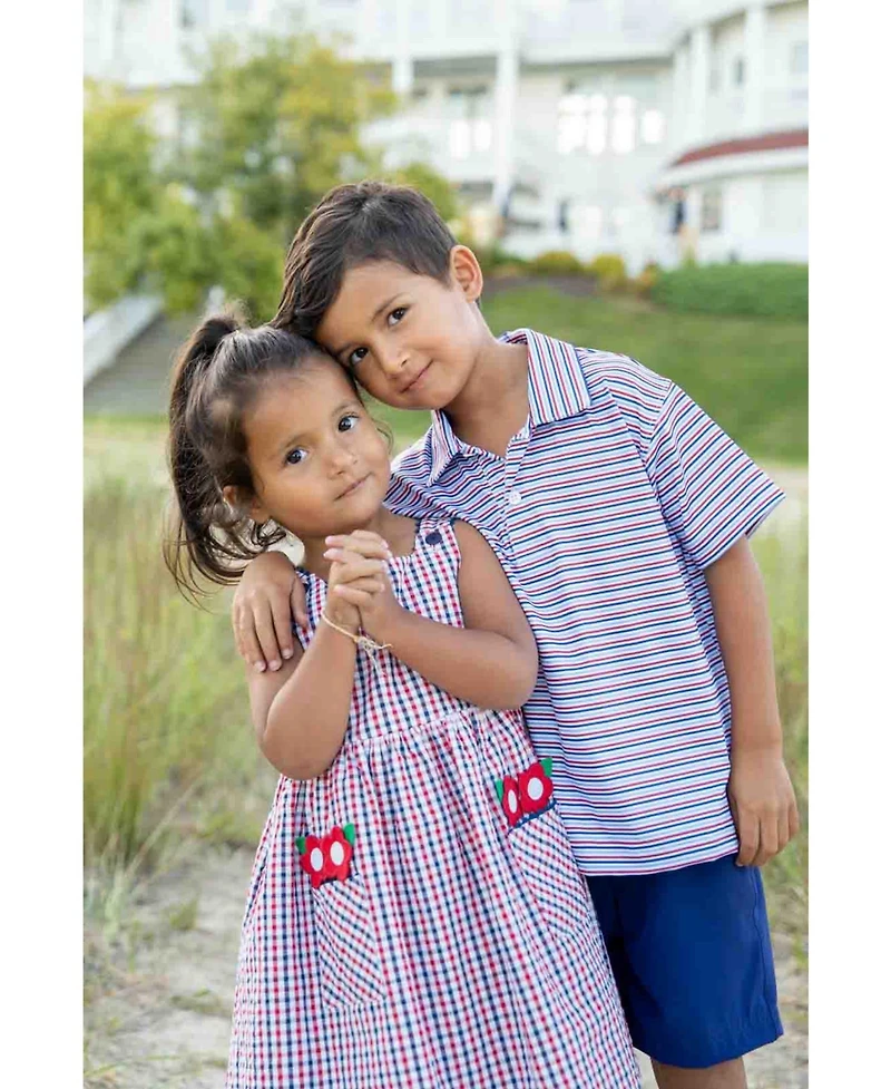 Florence Eiseman Big Girls Plaid Seersucker Dress With Flowers