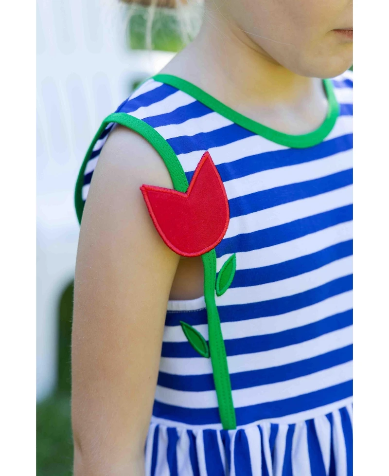 Florence Eiseman Toddler Girls Stripe Knit Dress With Tulip