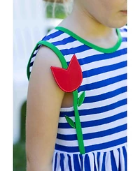 Florence Eiseman Toddler Girls Stripe Knit Dress With Tulip