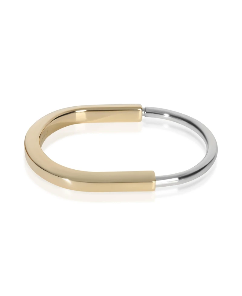 Pre-Owned Tiffany & Co White Gold and Yellow Gold Lock Bangle Bracelet