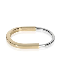 Pre-Owned Tiffany & Co White Gold and Yellow Gold Lock Bangle Bracelet
