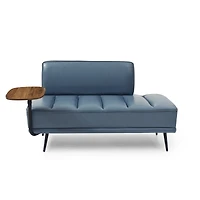 Streamdale Furniture Faux Leather Swivel Tray End of Bed Bench with Side Table