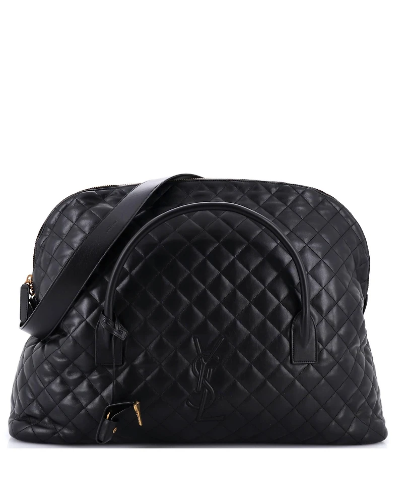 Pre-Owned Saint Laurent Es Giant Travel Bag Quilted Leather