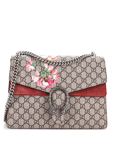 Pre-Owned Gucci Medium Dionysus Bag Blooms Print Gg Coated Canvas