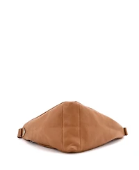 Pre-Owned Prada Large Triangle Logo Zip Messenger Leather