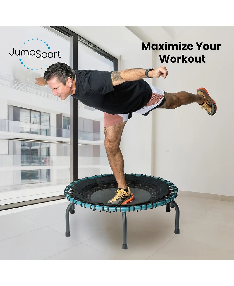 JumpSport 250 Workout Rebounder for Adults, 39" Mini Fitness Trampoline