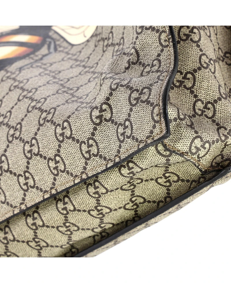 Pre-Owned Gucci Tall Convertible Soft Open Tote Printed Gg Coated Canvas