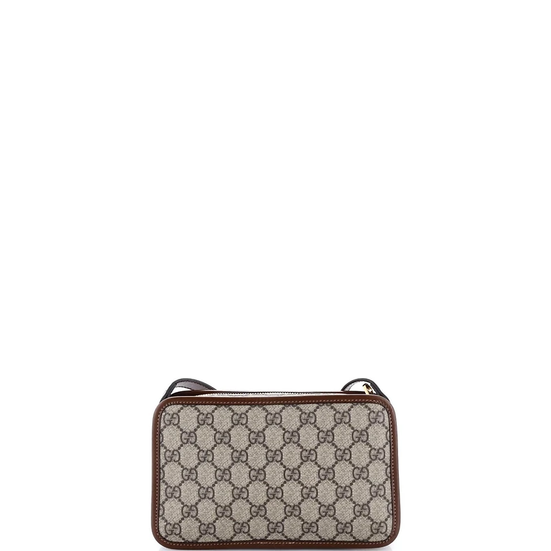 Pre-Owned Gucci Mini Interlocking G Patch Camera Bag Gg Coated Canvas