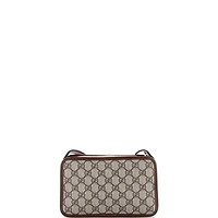 Pre-Owned Gucci Mini Interlocking G Patch Camera Bag Gg Coated Canvas