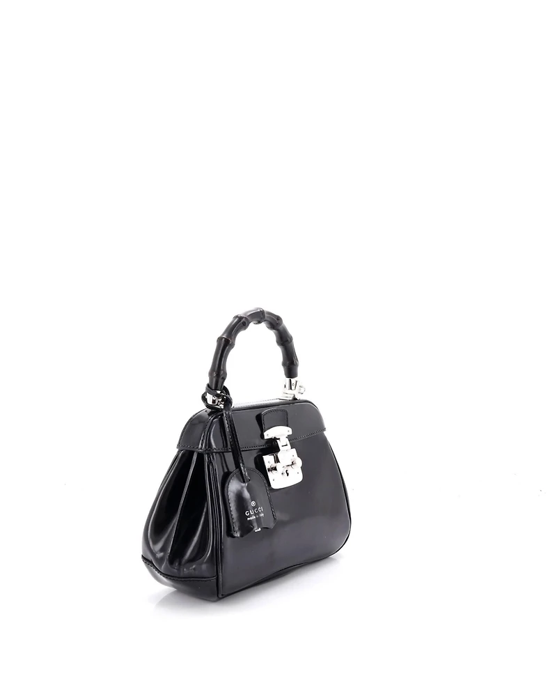 Pre-Owned Gucci Mini Lady Lock Bamboo Top Handle Bag Leather