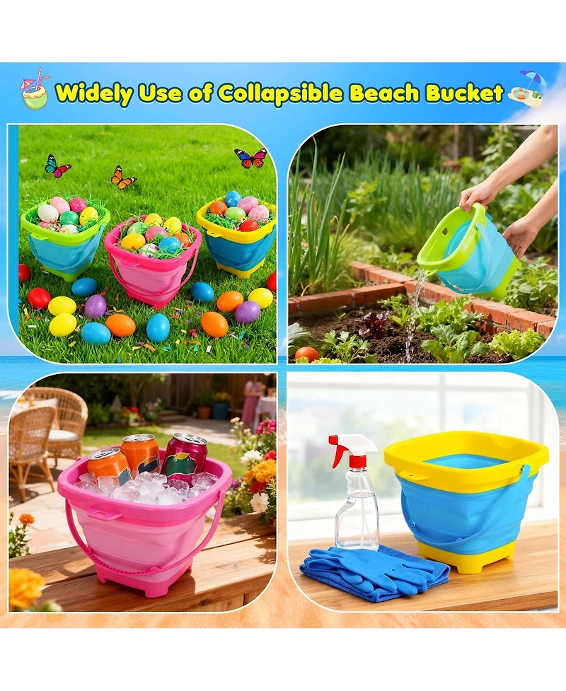 Gnuadz Collapsible Beach Sand Bucket Set With Shovels
