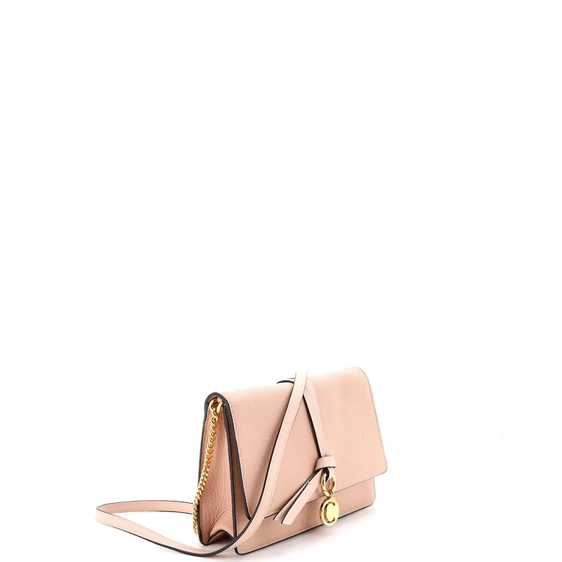 Pre-Owned Chloe Alphabet Chain Clutch Bag Leather