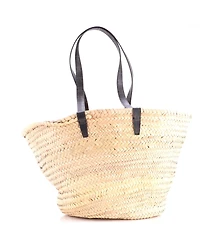 Pre-Owned Celine Large Triomphe Basket Shoulder Bag Raffia with Leather