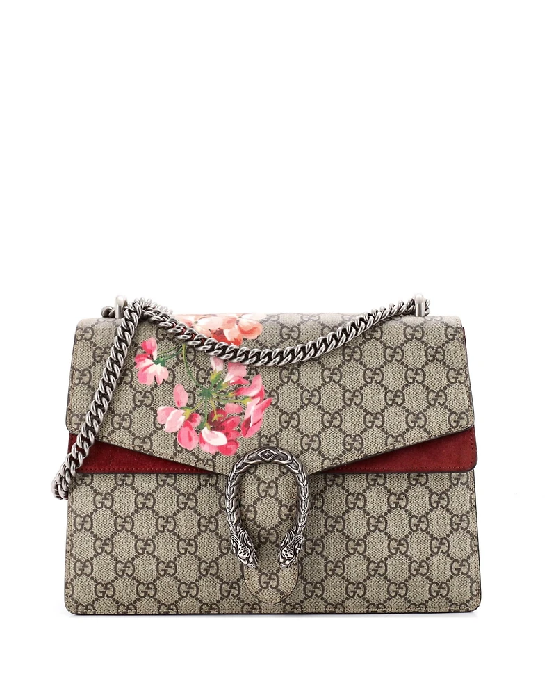 Pre-Owned Gucci Medium Dionysus Bag Blooms Print Gg Coated Canvas