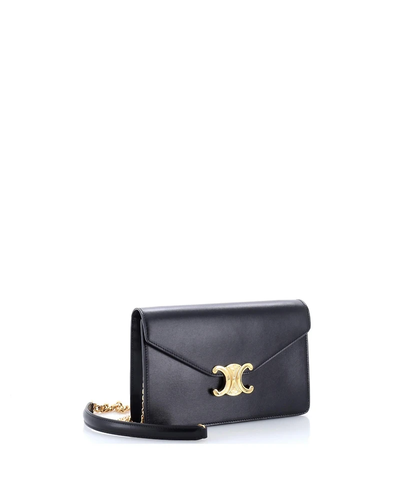 Pre-Owned Celine Margo Triomphe Wallet on Chain Leather