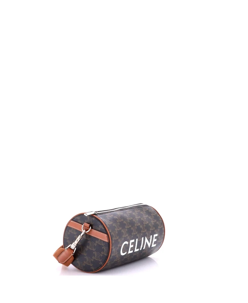Pre-Owned Celine Logo Cylinder Bag Triomphe Coated Canva