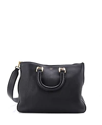 Pre-Owned Fendi Medium Selleria Ff Handle Tote Leather
