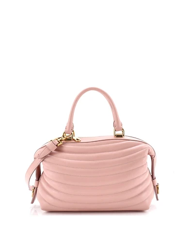 Pre-Owned Salvatore Ferragamo Convertible Top Handle Bowling Bag Quilted Leather