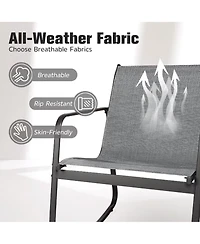 Yiortwo Piece Outdoor Patio Furniture Set Steel Textilene Chair Set with Table