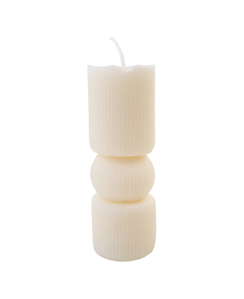 John Bead Decorative Candle Making Kit, White Striped Cylinder Shape Diy Art Kit for Home Decor Accessories
