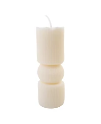 John Bead Decorative Candle Making Kit, White Striped Cylinder Shape Diy Art Kit for Home Decor Accessories