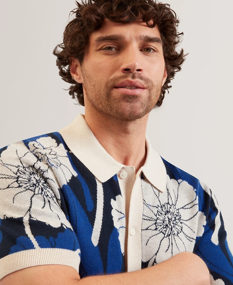 Ted Baker Men's Floral Jacquard Short-Sleeve Shirt