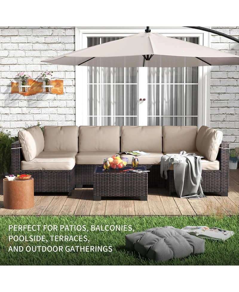 gaomon Shaped Patio Set with Table