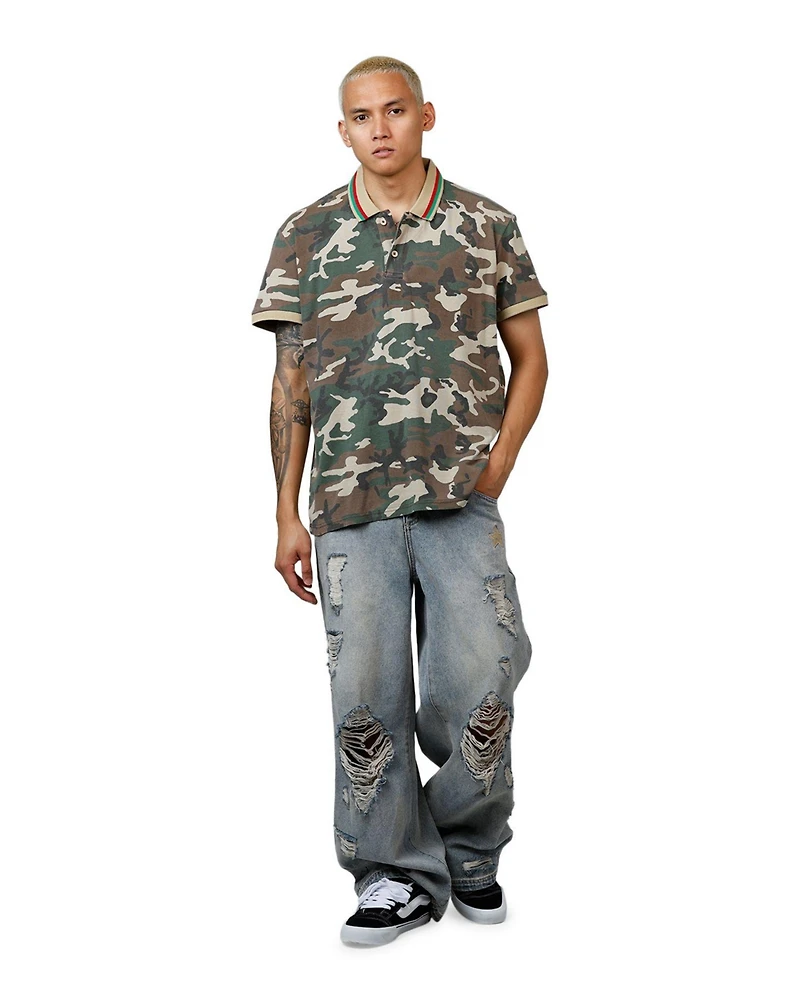 Xxiii Men's Printed Polo Shirt