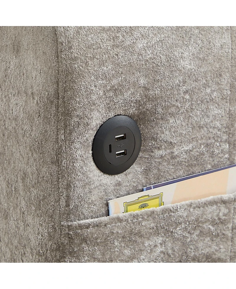 Streamdale Furniture Tufted Sofa Bed with Usb and Storage
