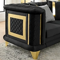Streamdale Furniture Velvet Luxury Sofa Set, Mid Century Modern