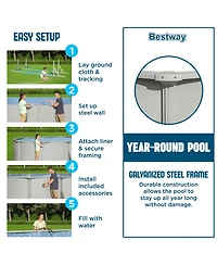 Bestway Hydrium 20 x 12 x 48" Steel Wall Oval Above Ground Swimming Pool Set